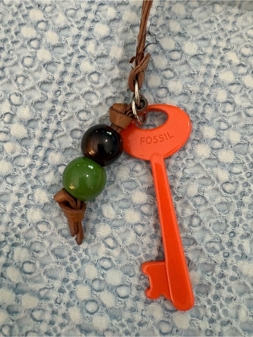 Fossil Key-Per City Birds Coated Canvas Crossbody Bag with Keychain Like New - Picture 11 of 15